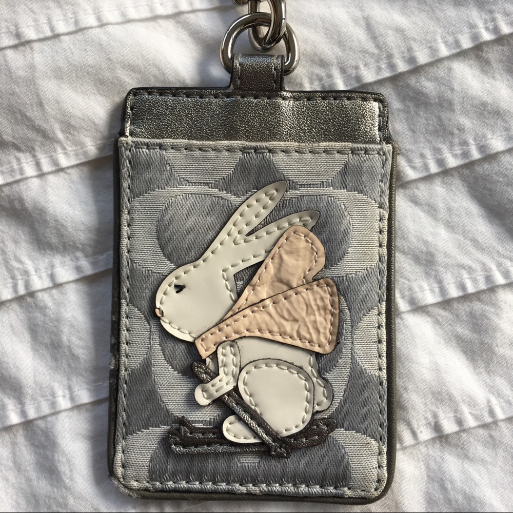 RARE Coach Ski Bunny Lanyard ID Badge Holder
